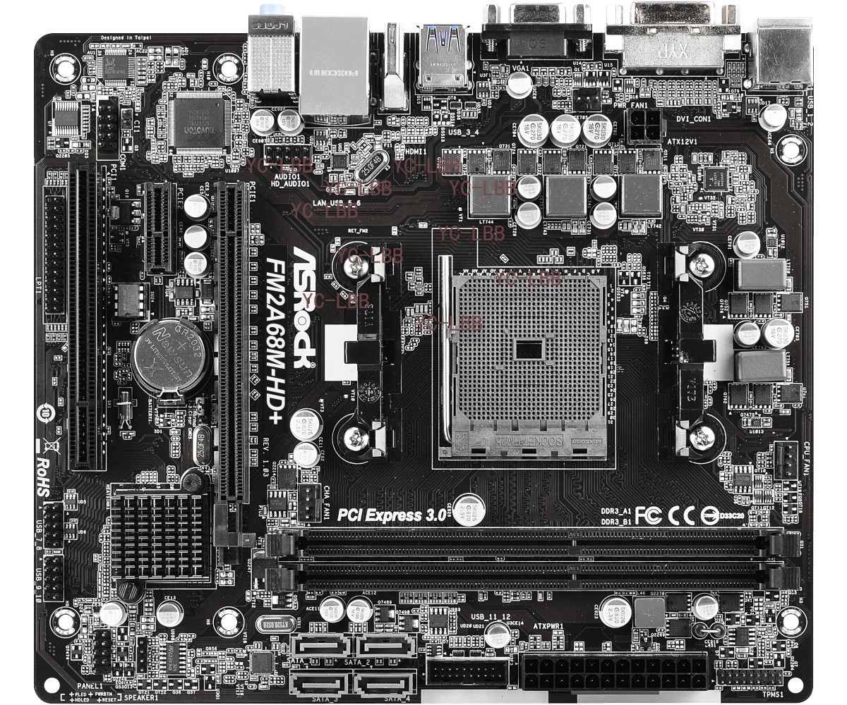 FOR ASROCK FM2A68M-HD+DDR3*2 32GB D-Sub DVI-D HDMI Micro ATX Motherboard Test OK