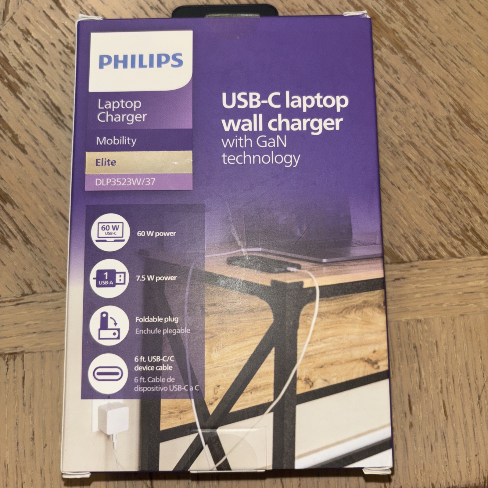 USB-C Laptop Wall Charger Elite/Phillips New In Box 67.5W AC GaN Technology
