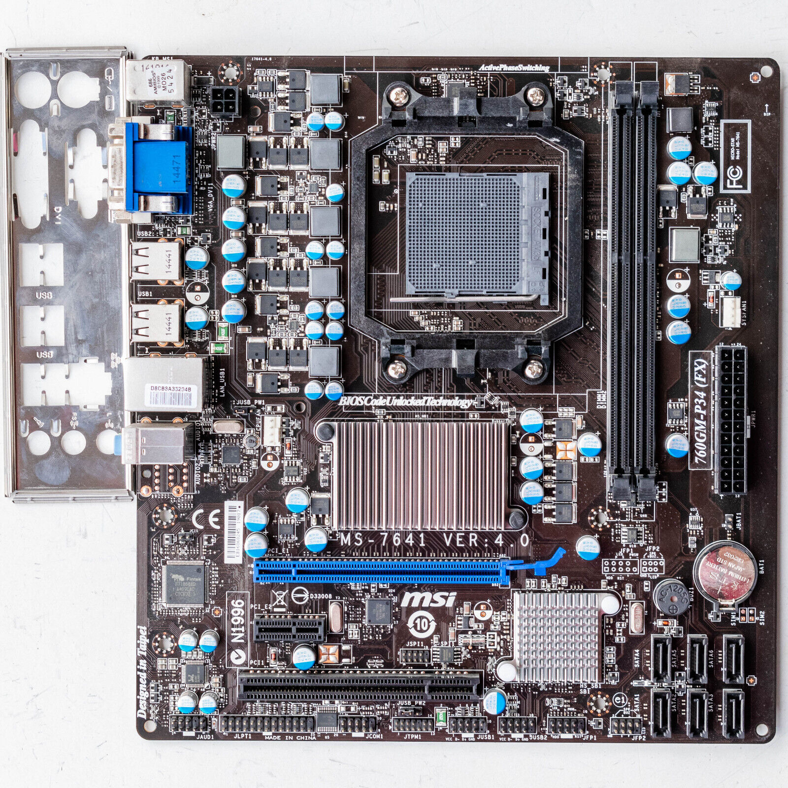MSI 760GM-P34 (FX) AM3+ Motherboard MicroATX DDR3 Phenom II AMD FX Support