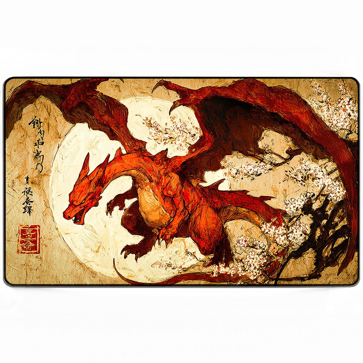 Chosen Dragon TCG Playmat and Gaming Mousepad, Japanese Fantasy Dragon