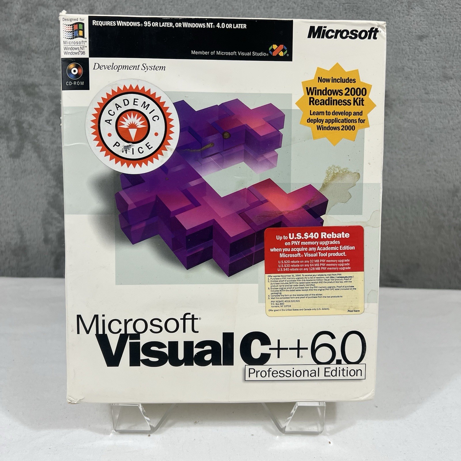 Microsoft Visual C++ 6.0 Professional Edition Big Box CIB Visual Studio Plus Pac