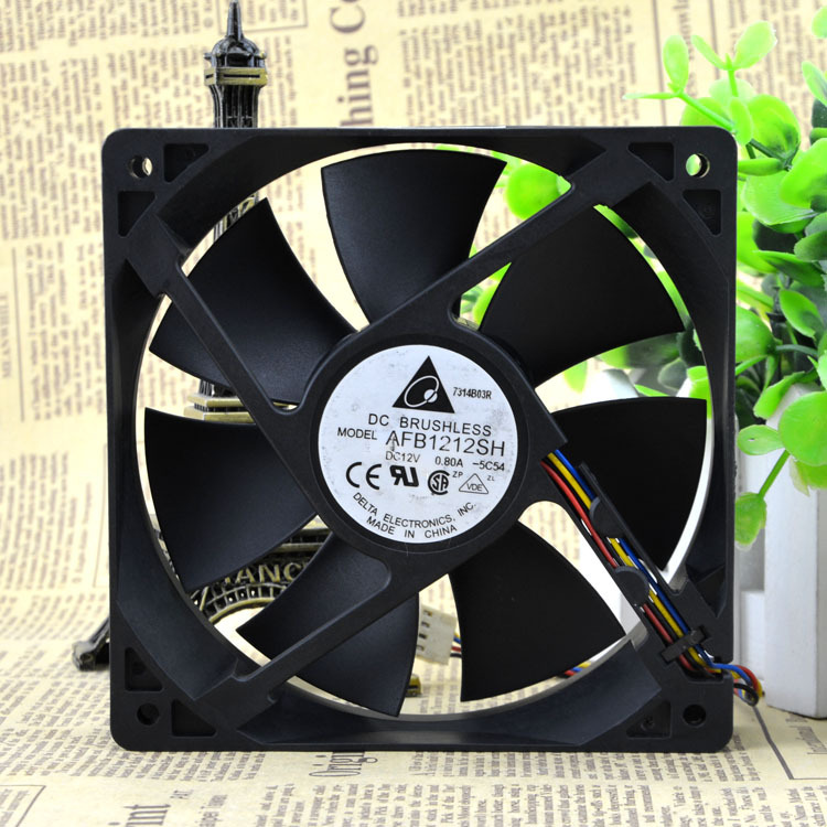 1PC Delta Fan AFB1212SH 120*120*25mm 12V 0.8A 4pin PWM Case Cooling Fan