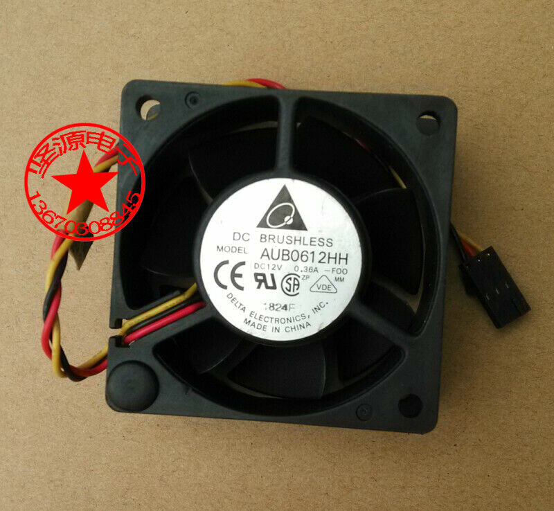 1Pcs   6cm fan 6025 AUB0612HH DC12V 0.36A 3 lines~