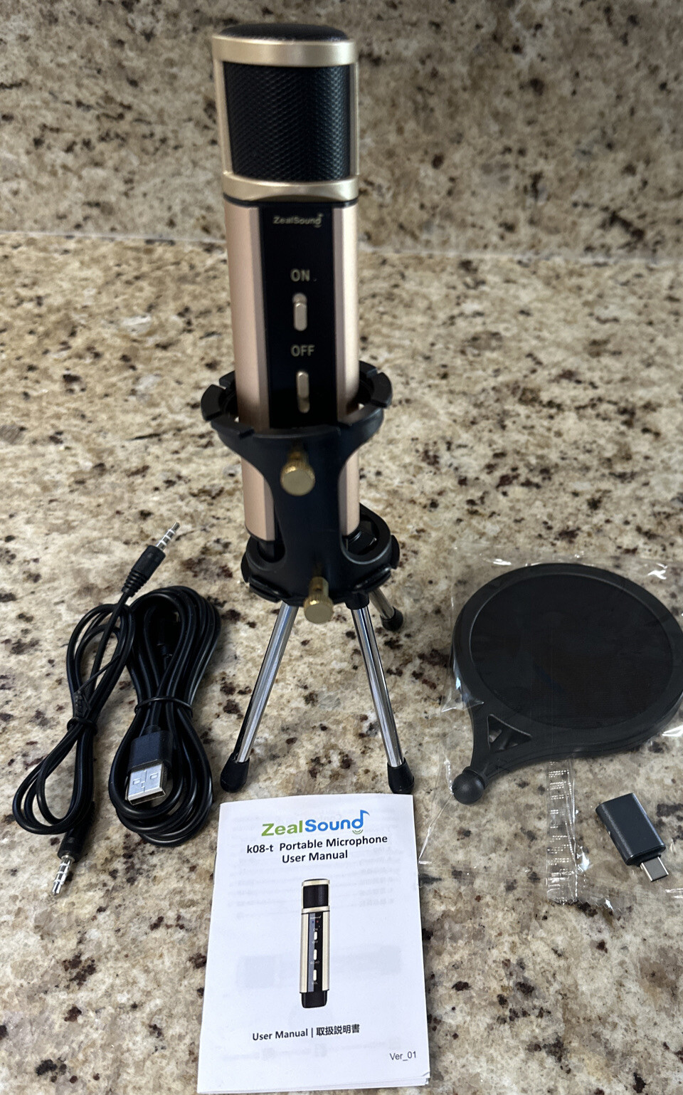 ZealSound K08-t Portable Condenser Microphone For Phone Tablet Laptop PC