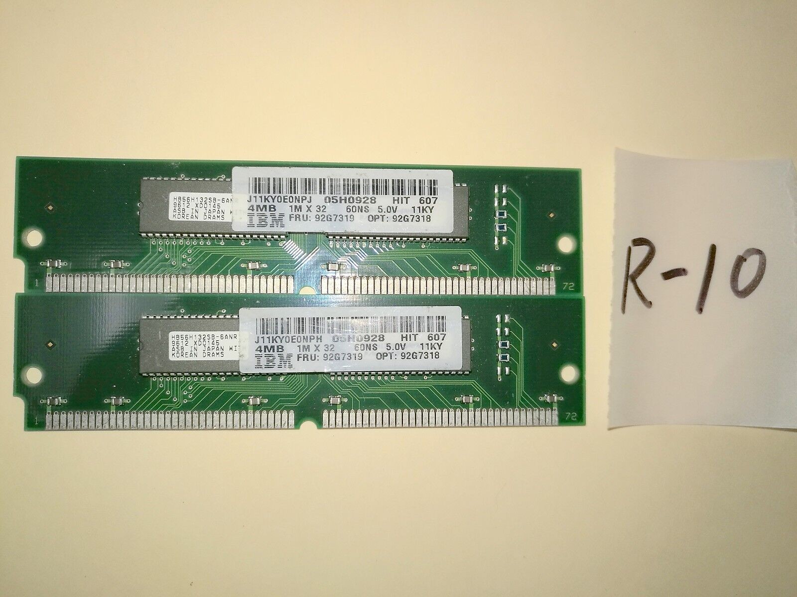 1 x IBM 92G7319 4MB 1Mx32 Memory RAM 60ns 05H0928 92G7318