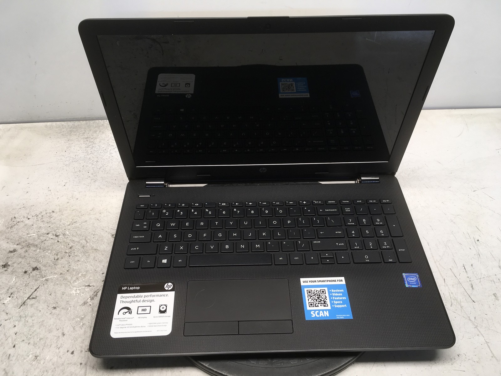 HP 15-BS212WM Intel Celeron N4000 1.1GHz 4 GB NO HDD No Batt