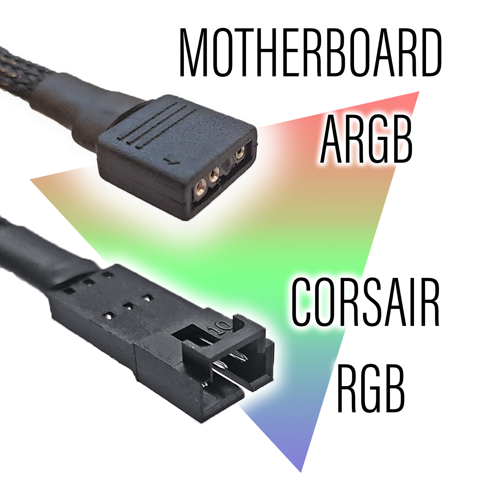 Motherboard Standard ARGB 3-pin 5V to Corsair RGB Adapter
