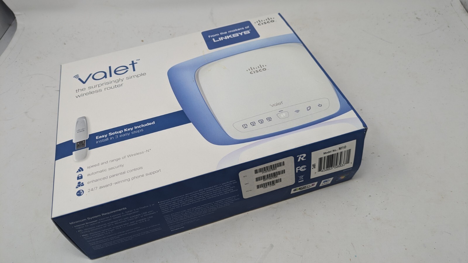 Linksys Valet M10 300 Mbps 4-Port 10/100 Wireless N Router (M10) 