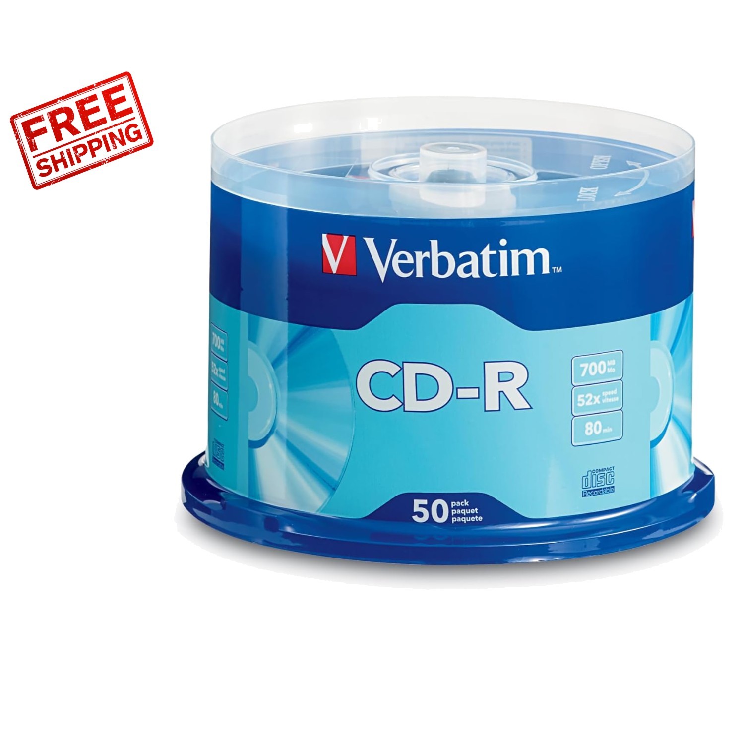 High-Quality 52X CD-R Blank Discs 700MB - 50 Pack Spindle for Fast Recording