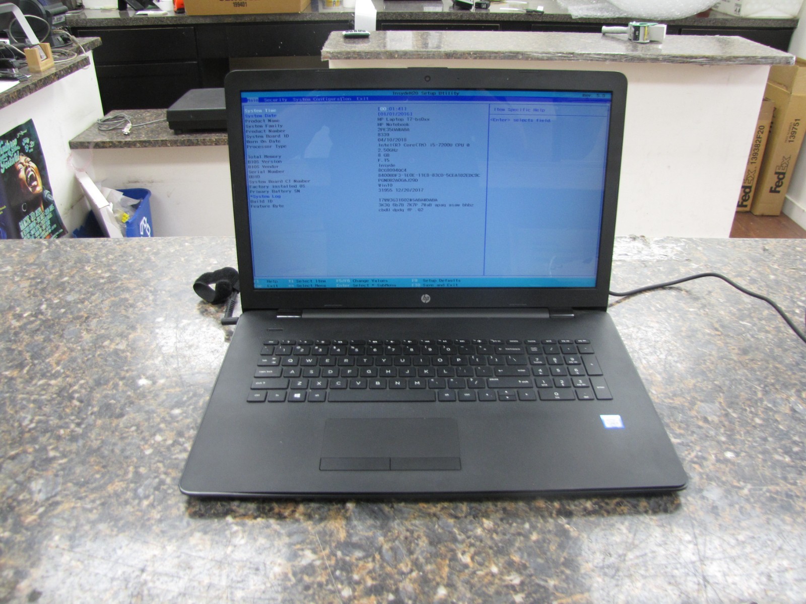 HP 17-BS049DX 17.3" Laptop Intel i5-7200U 2.50GHz 8 GB RAM No HDD