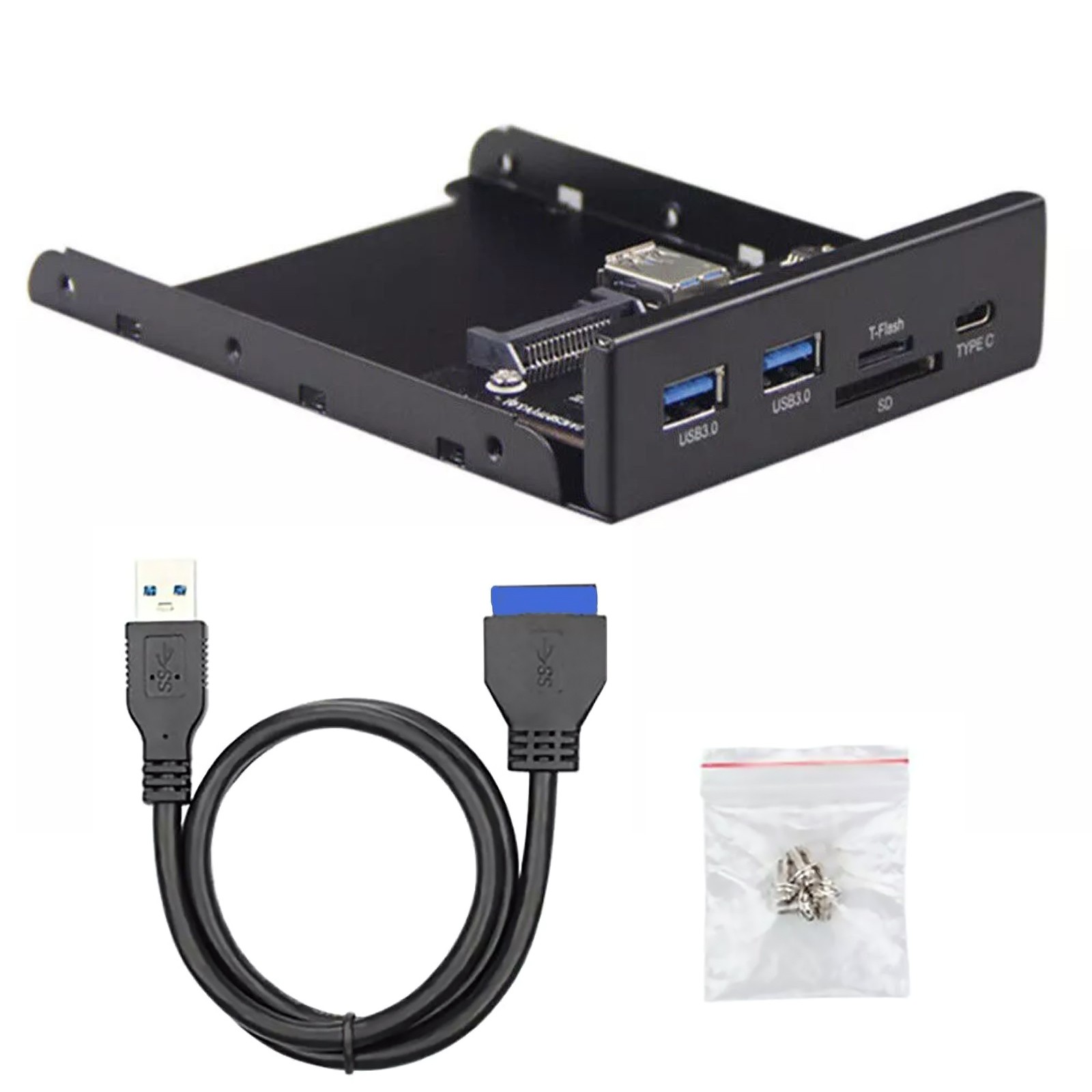 Front Panel 5Gbps Type-C USB 3.0 Micro SD/TF Desktop PC Host USB Docking Station