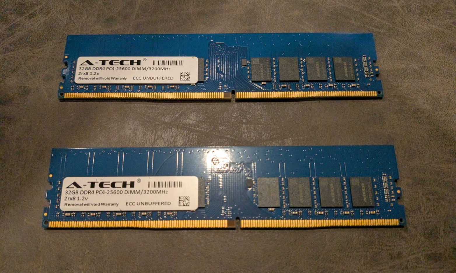 A-Tech 64GB 2x32GB Memory RAM DDR4 3200MHz ECC Unbuffered UDIMM Tested