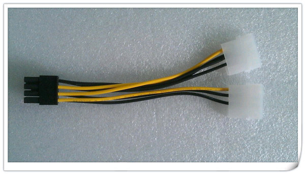 IDE 4PINx2 TO PCI-E 8PIN Express Power Adapter Cable copper 