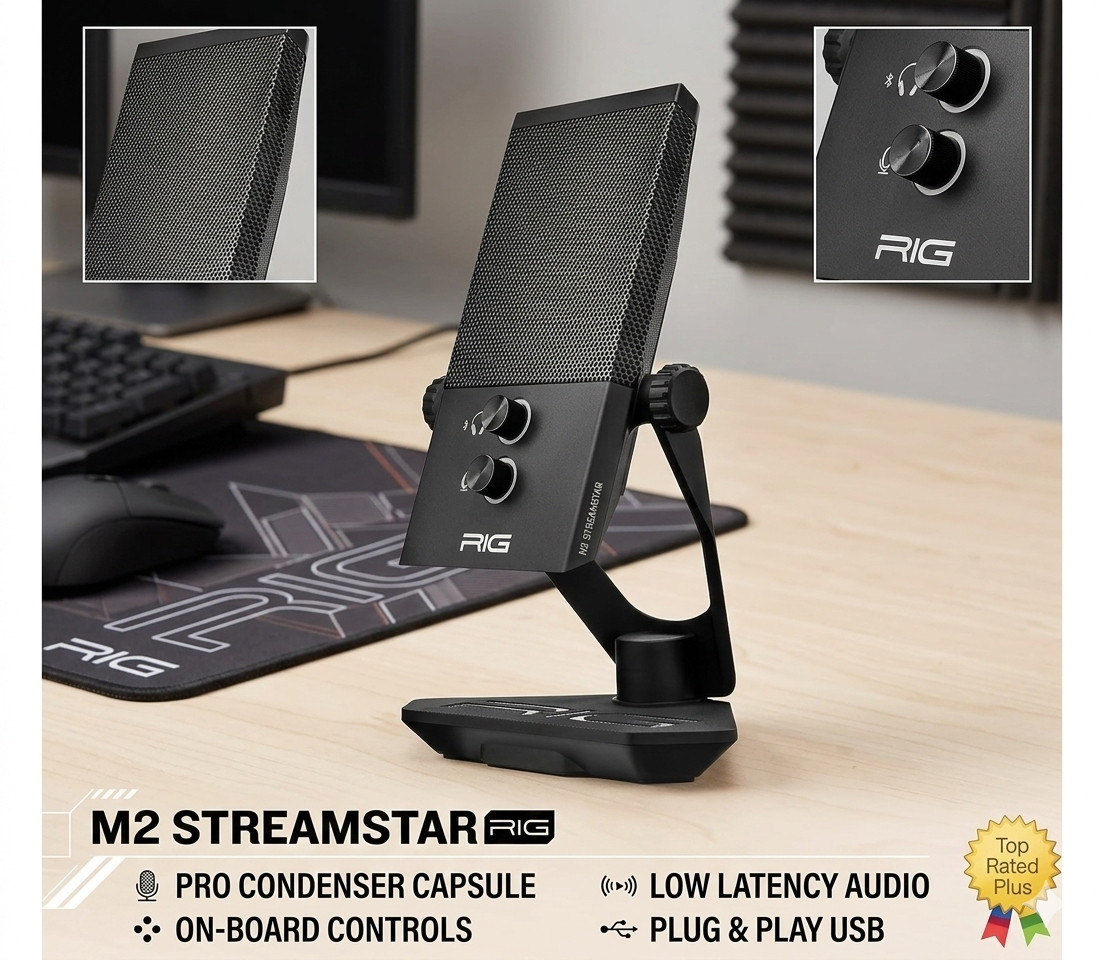 RIG M2 STREAMSTAR PRO HD | Wired USB Streaming Microphone