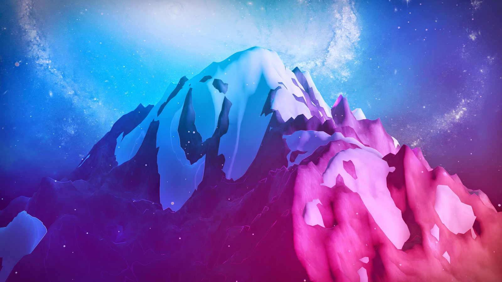 Landscape photoshopped mountains snow art milky way Custom Gaming Mat Desk