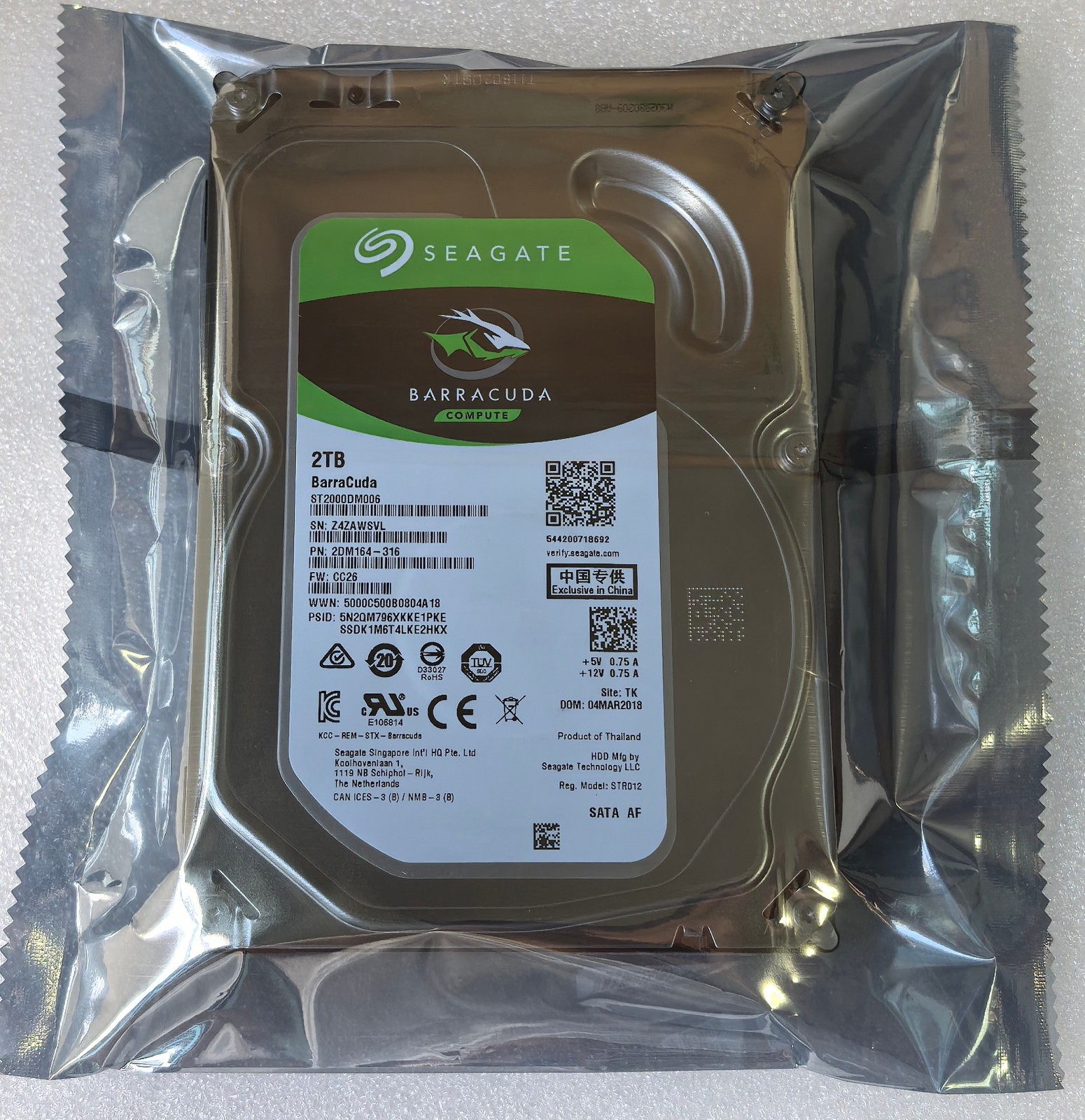 Seagate Barracuda 2TB ST2000DM006 SATA 6gb/s 3.5" Internal PC HDD Hard Drive