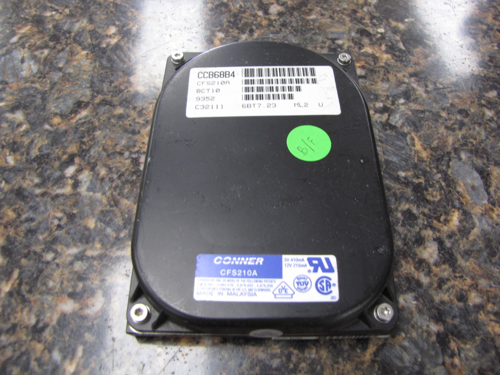 Vintage Conner CFS210A 210MB Ide Hard Drive - NV21