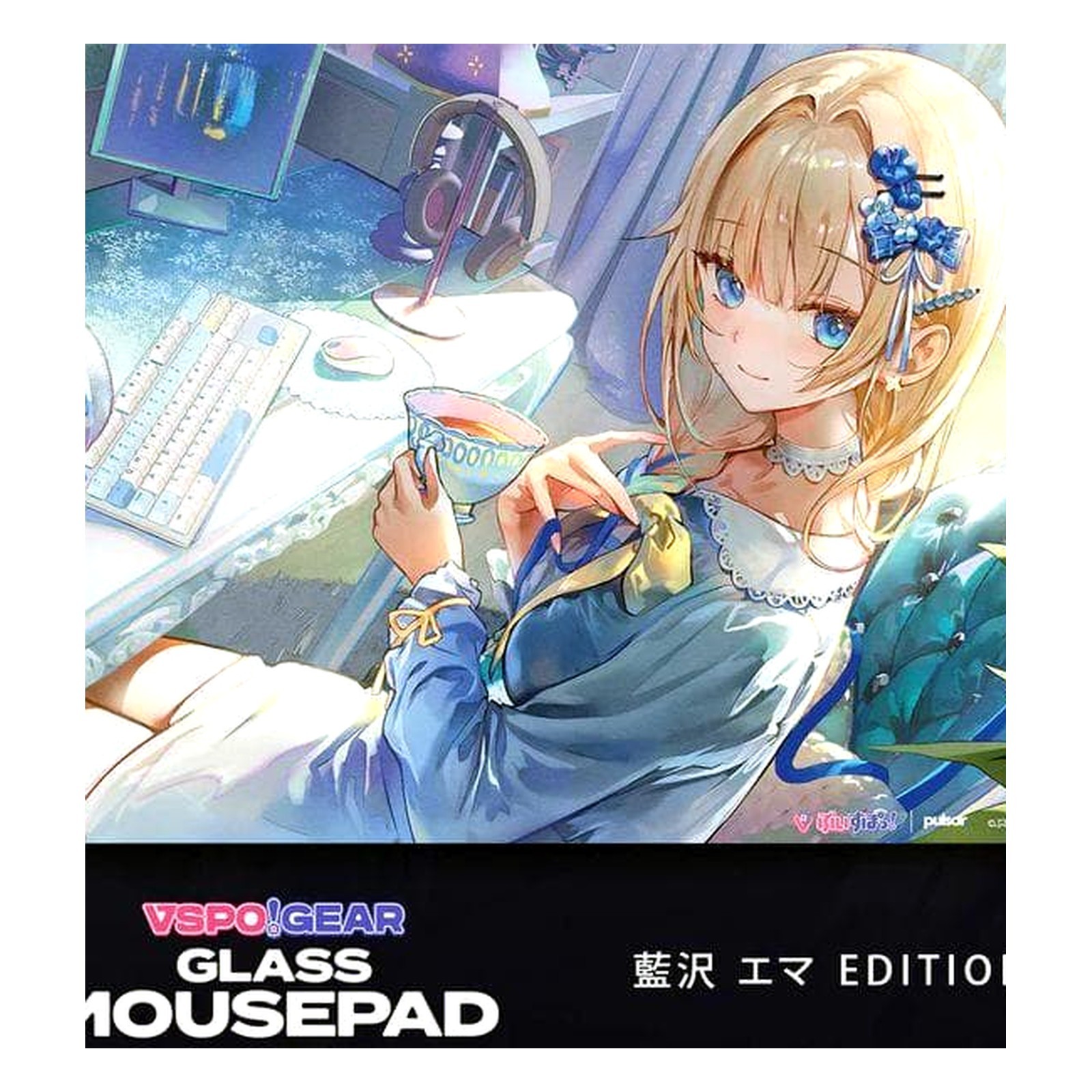 VSPO GEAR Glass Mouse Pad Aizawa Ema XL 490x420mm VTuber Japan Import NEW