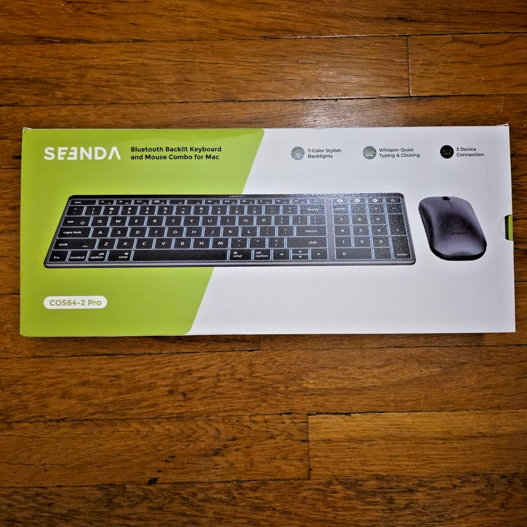 Bluetooth Keyboard Mouse 7Color Backlit 3 Device Rechargeable Mac Black Gray Pro