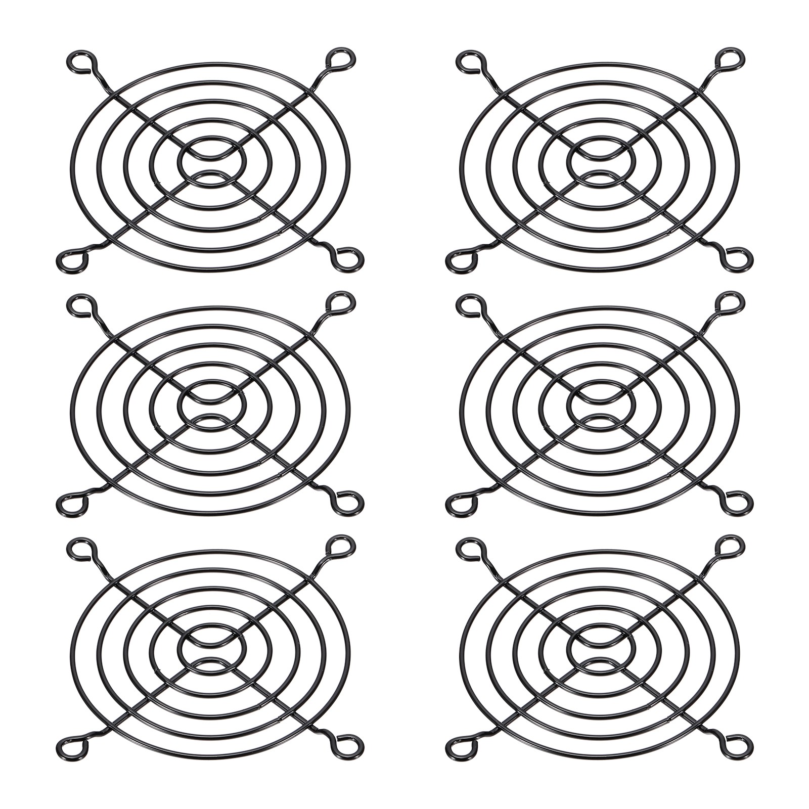 6PCS 80mm Fan Finger Grill Metal Grill Protector Guard Fan Cover Black