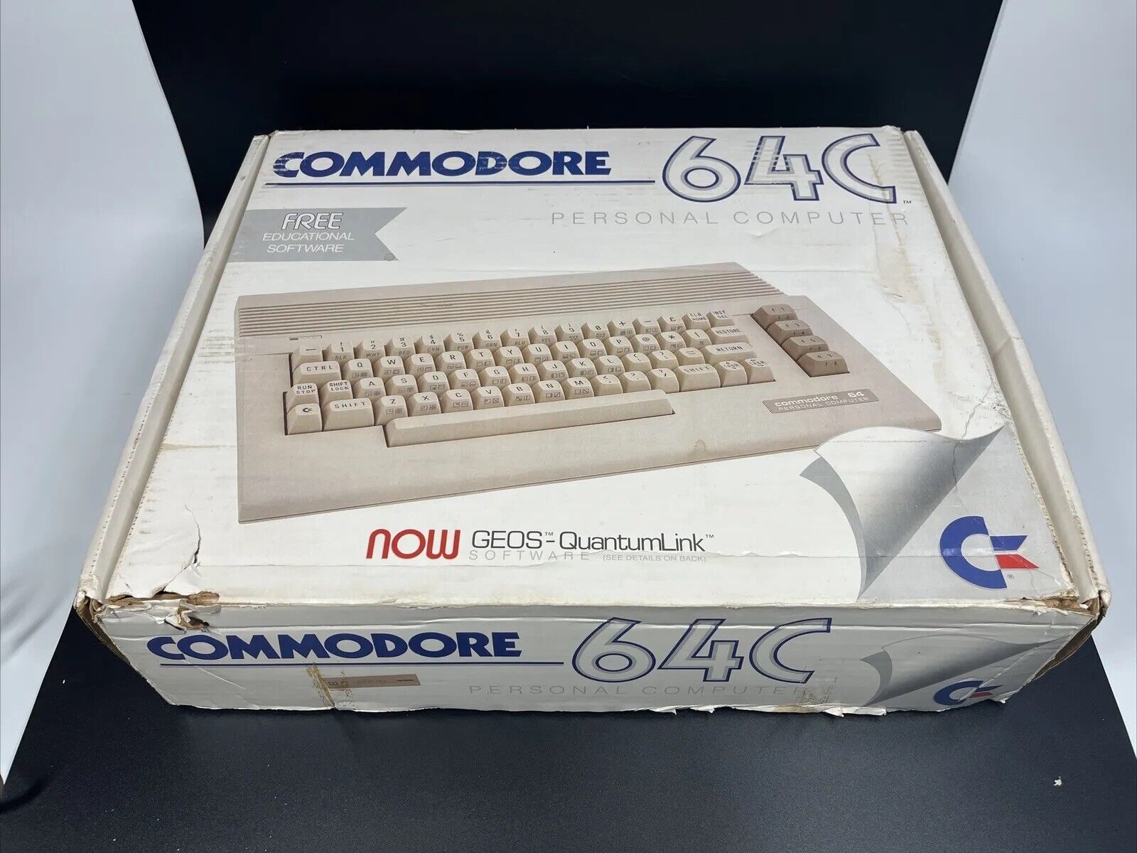 COMMODORE 64C Vintage COMPUTER In Box With 2 Coleco Controllers UNTESTED