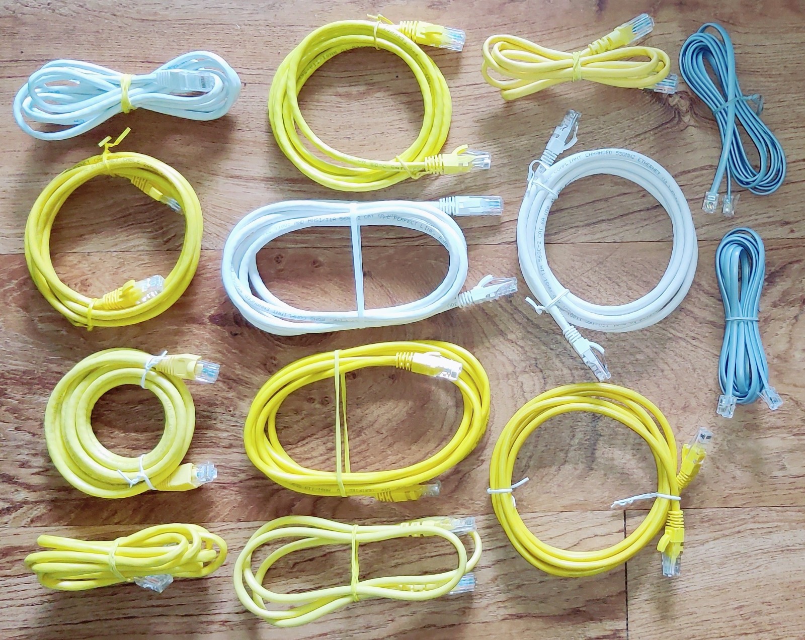 13 ct. CAT6 Ethernet Patch Cord LAN Network Cables RJ45 7ft & Phone Cables