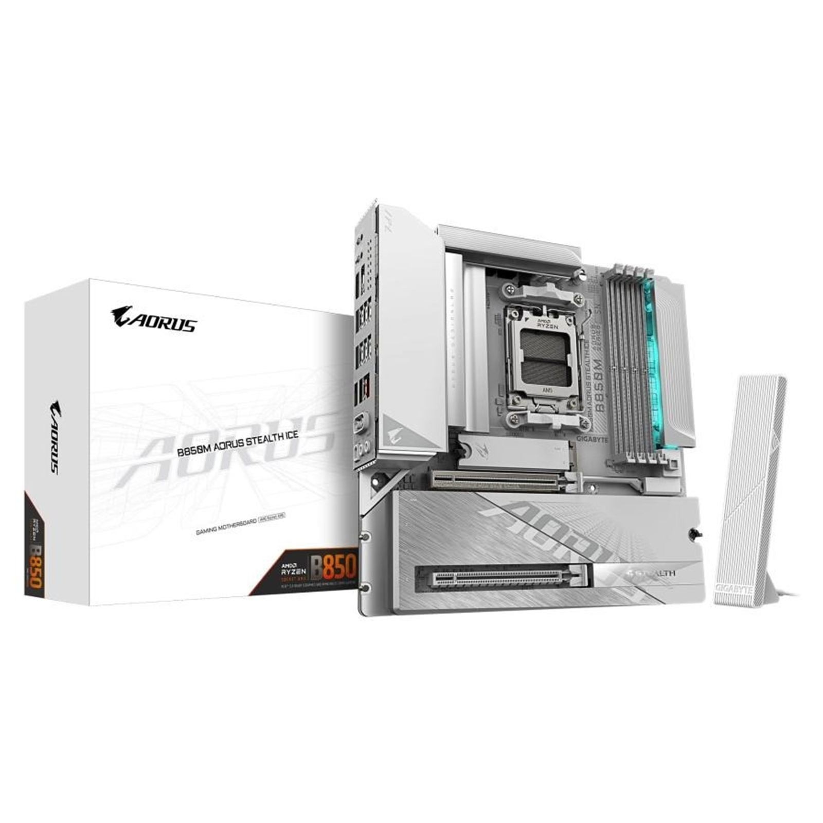 GIGABYTE B850M AORUS STEALTH ICE Micro-ATX Motherboard White MB7039