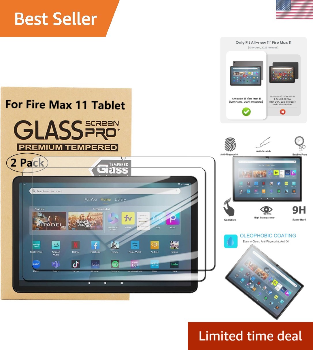 Effortless Installation 2 Pack Screen Protector for Mæks 11, High Definition 9H