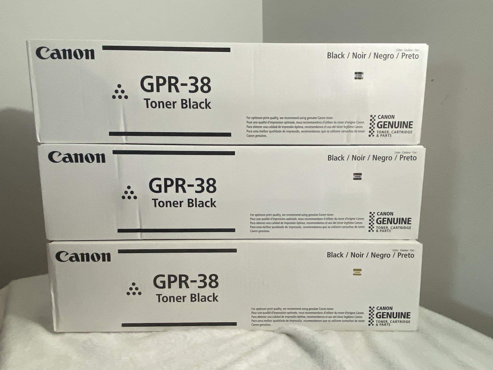 Lot Of 3 - Genuine Canon GPR-38 Black Toner Cartridge 3766B003(AA 6055 6255 6980