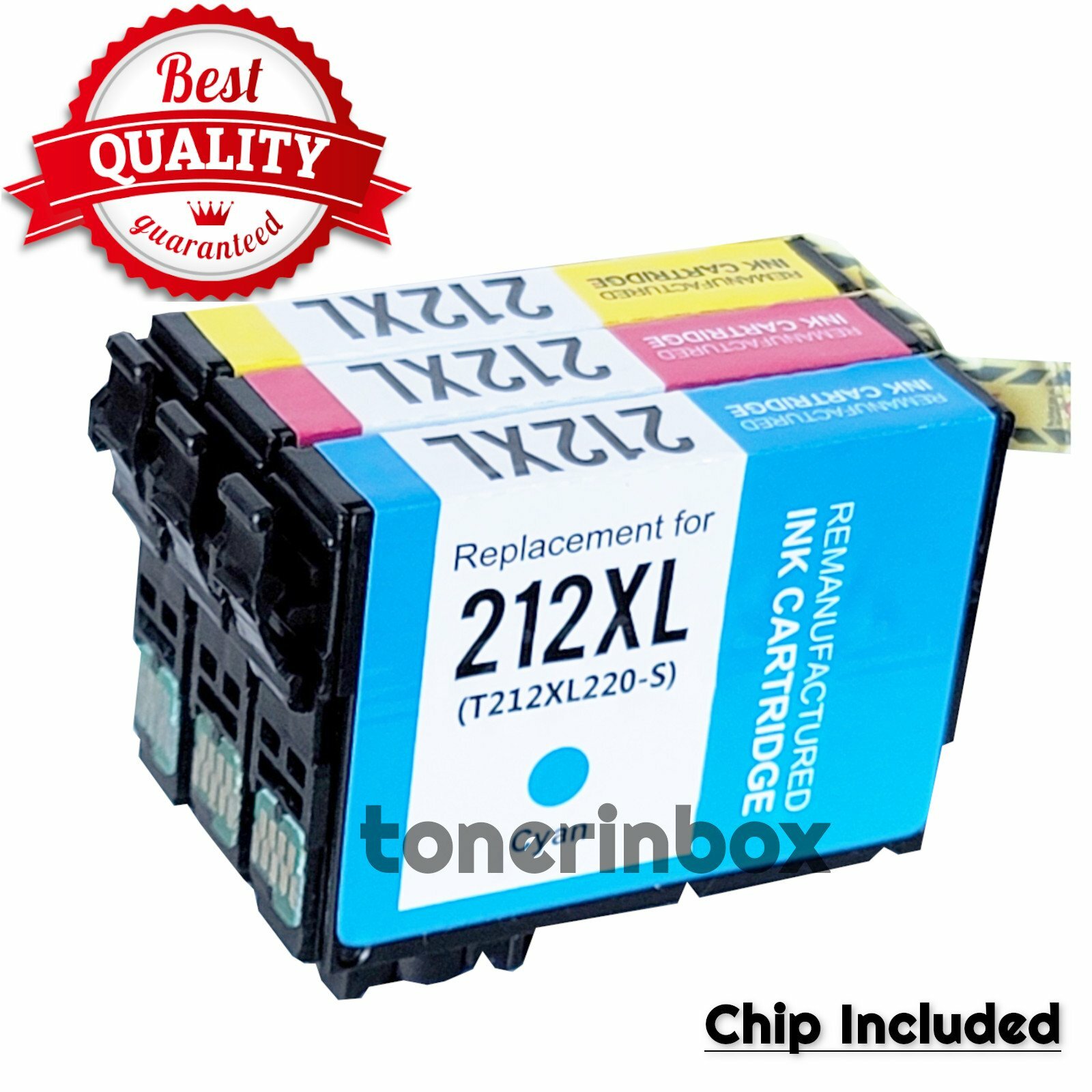 3pk 212XL T212XL CMY Ink Cartridge For Eps 212 WF-2830 WF-2850 XP-4105 XP-4100