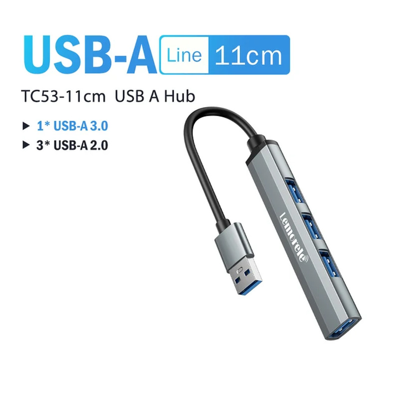 Lemorele USB Hub Type C Hub USB3.0 OTG 4 Port USB C/A HUB Multi Splitter Adapter