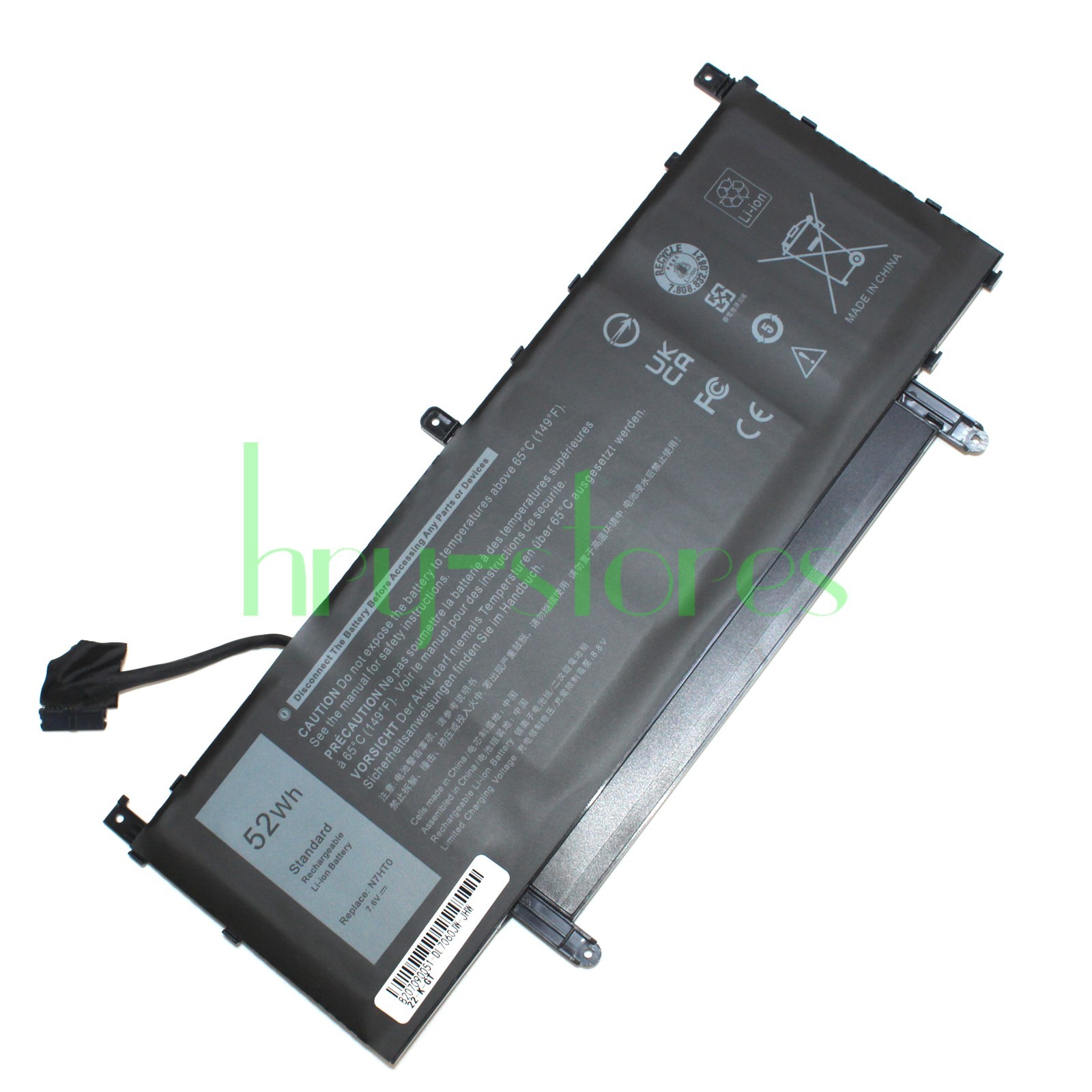 N7HT0 52Wh New Battery for Dell Latitude 9510 2-in-1 Series TVKGH 089GNG 0HYMNG