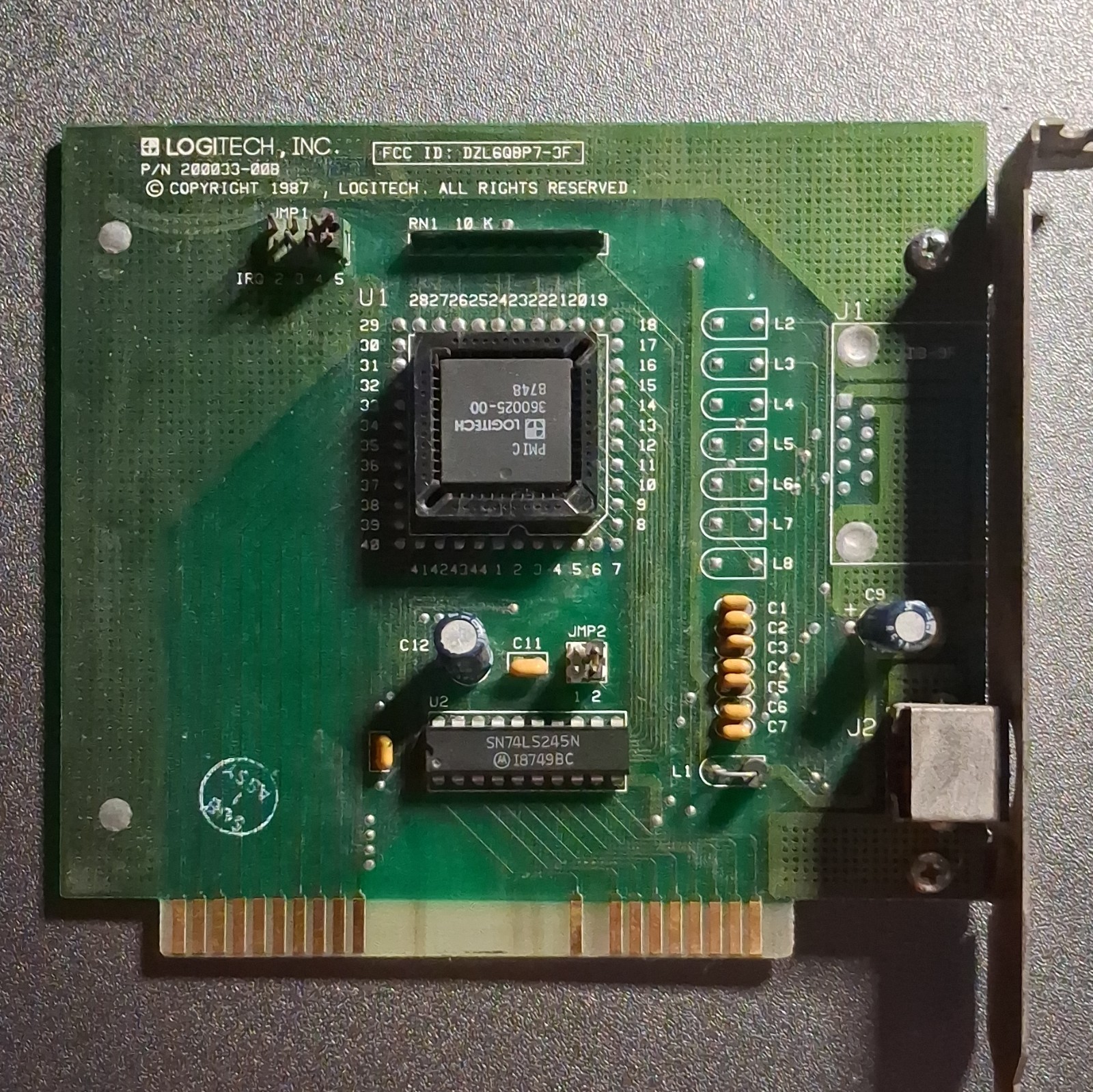 Logitech 200033-00B ISA Serial (RS-232) Expansion Card 1-Port