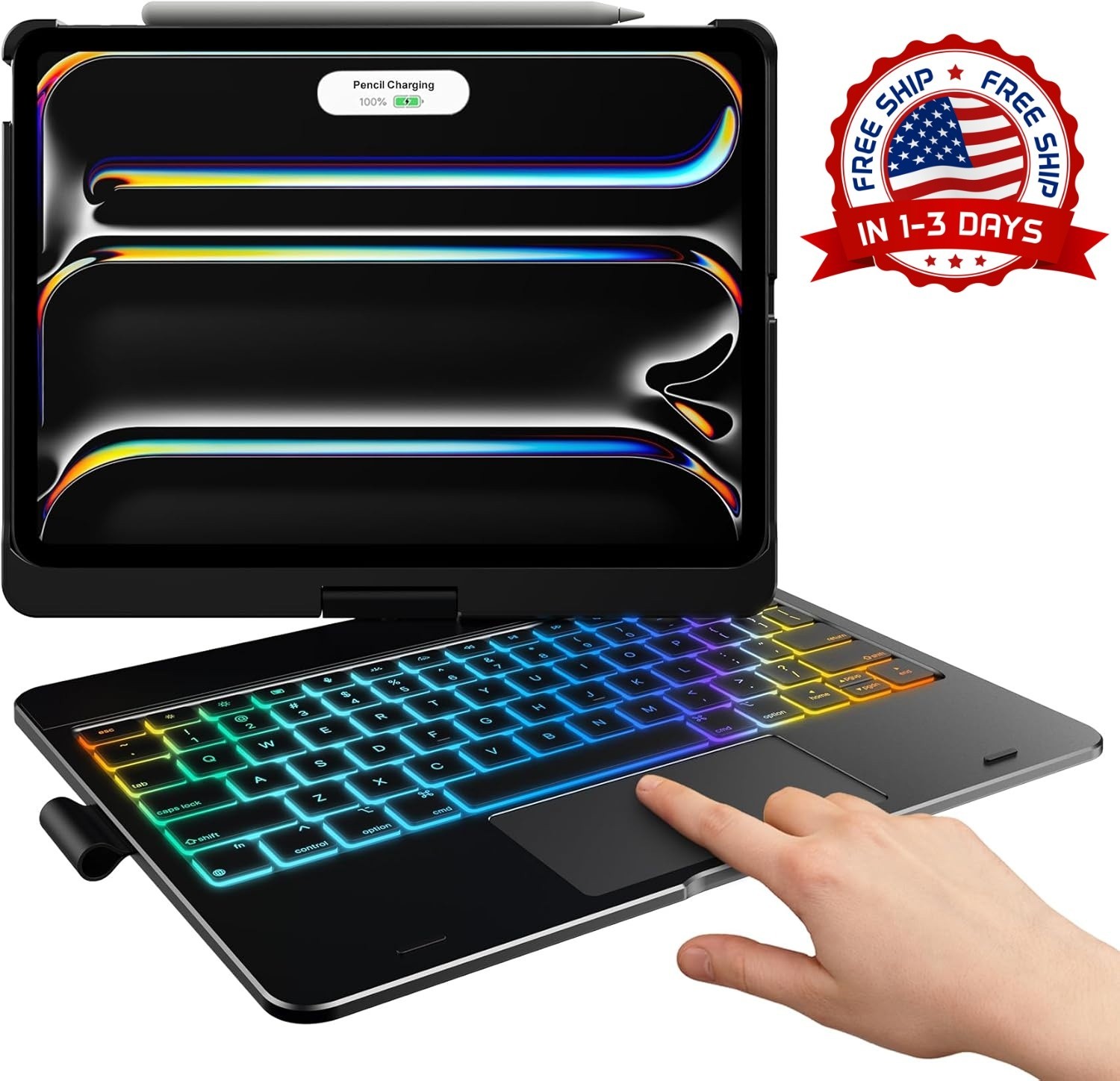 Funda con teclado táctil para iPad Pro de 11 pulgadas (M5 2025 / M4 2024) NEW US