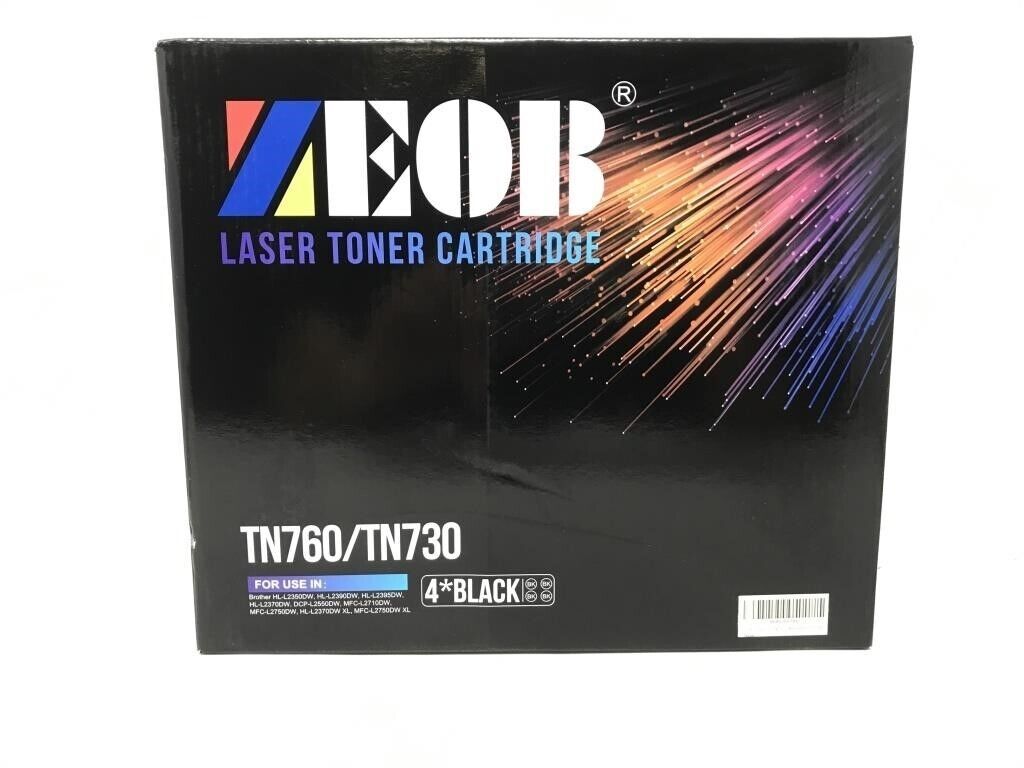 New TN760 12000 Pages 4 Packs Toner Cartridge
