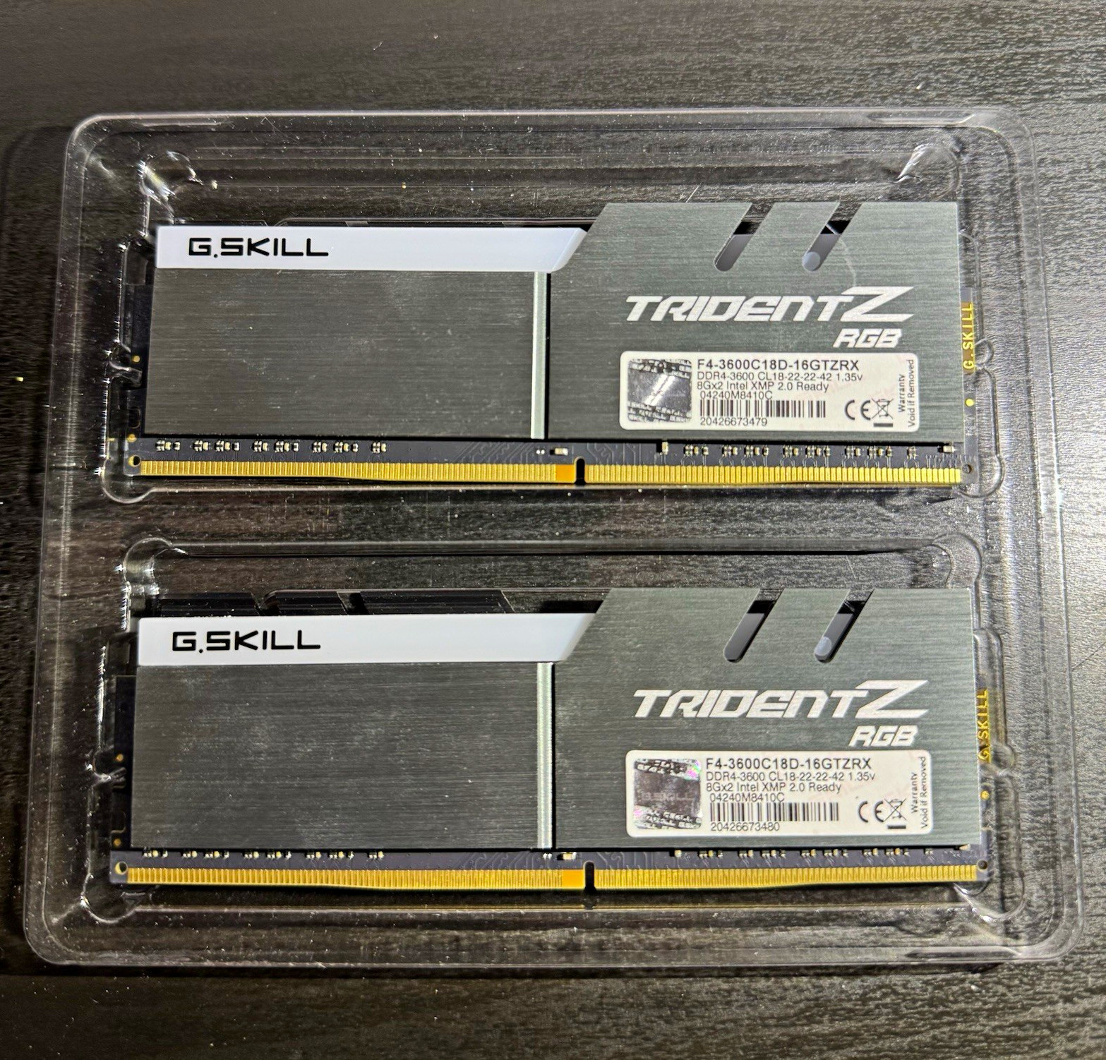 G.SKILL Trident Z RGB 16GB (2x8GB) DDR4-3600 DIMM Intel XMP 2.0 MPN (Untested)