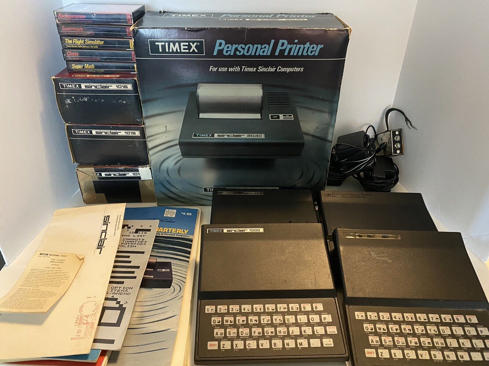 🔥 Untested Vintage Timex Sinclair 1000 ZX81 1016 2040 Printer Games Brochures