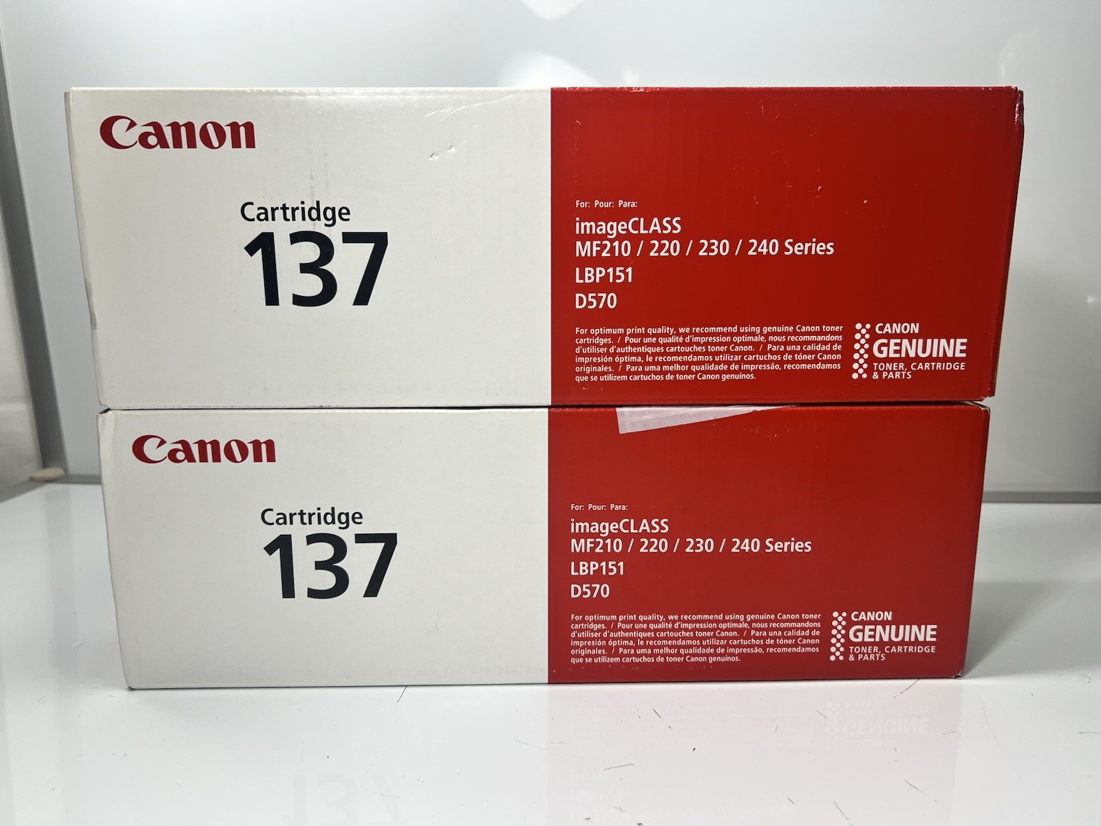2x Canon Genuine 137 Replacement Toner Cartridge - Black
