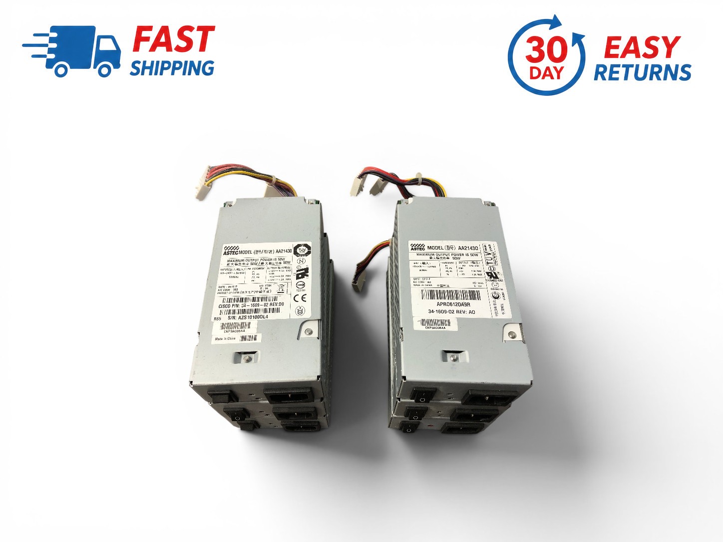 LOT OF 6 Cisco 34-1609-02 Astec AA21430 50W Internal Power Supply Module Rev D0