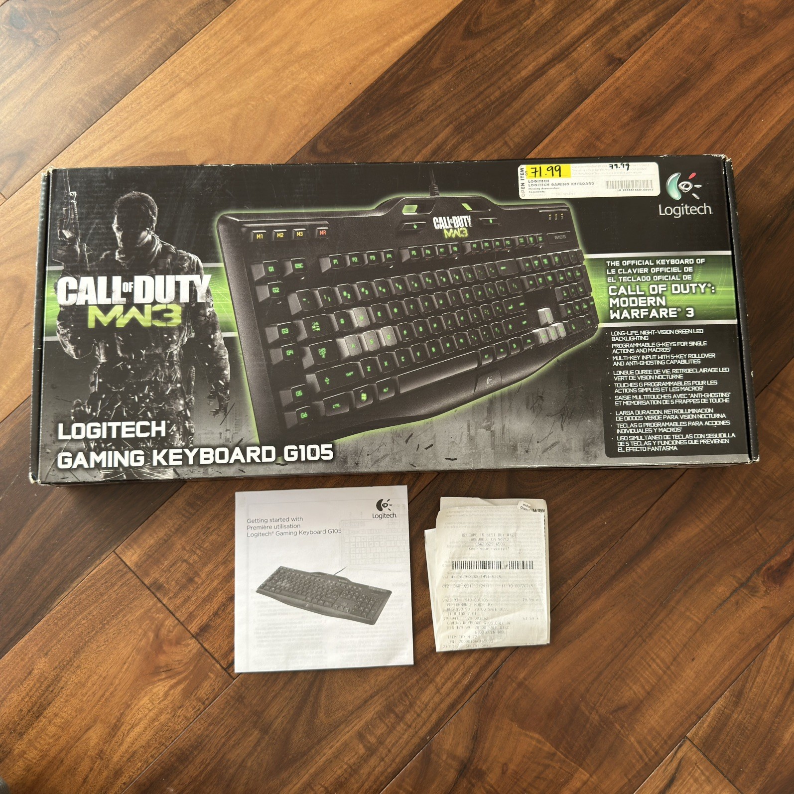 Logitech G105 Keyboard Call of Duty MW3 Video Gaming USB Complete in Box CIB