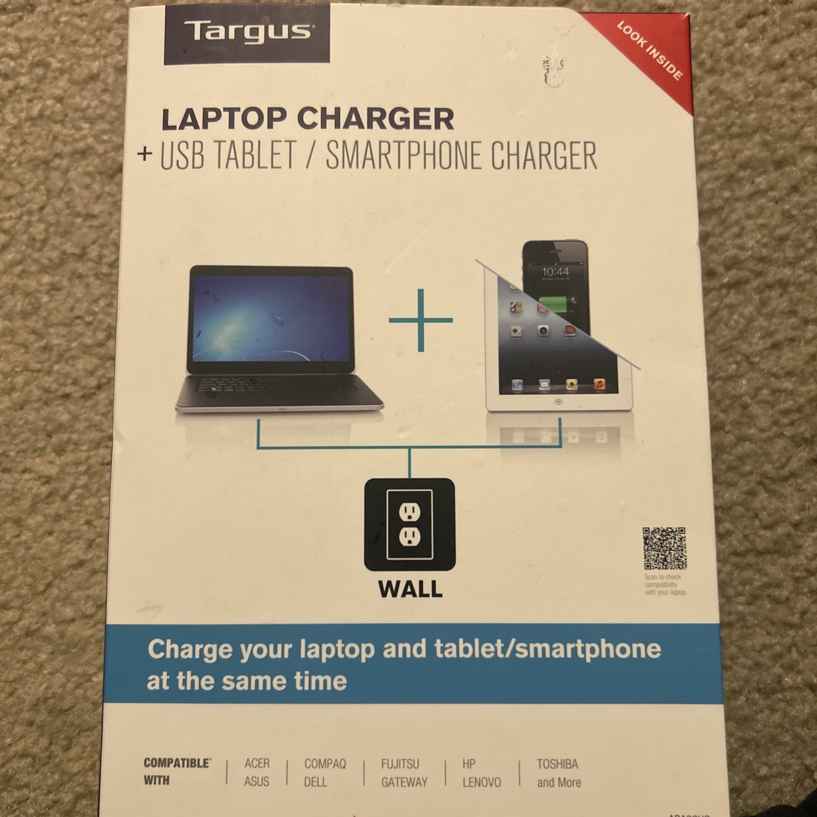 Targus APA32US Laptop Charger With USB Fast Charging Port
