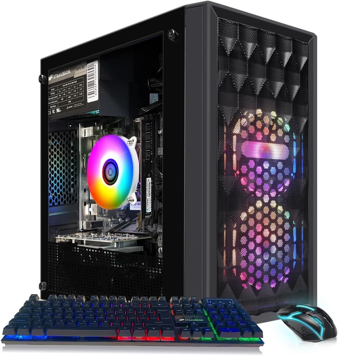 STGAubron Gaming PC Desktop i7 8th RX 560 16GB RAM 512GB SSD WiFi6 BT5.2 W11H