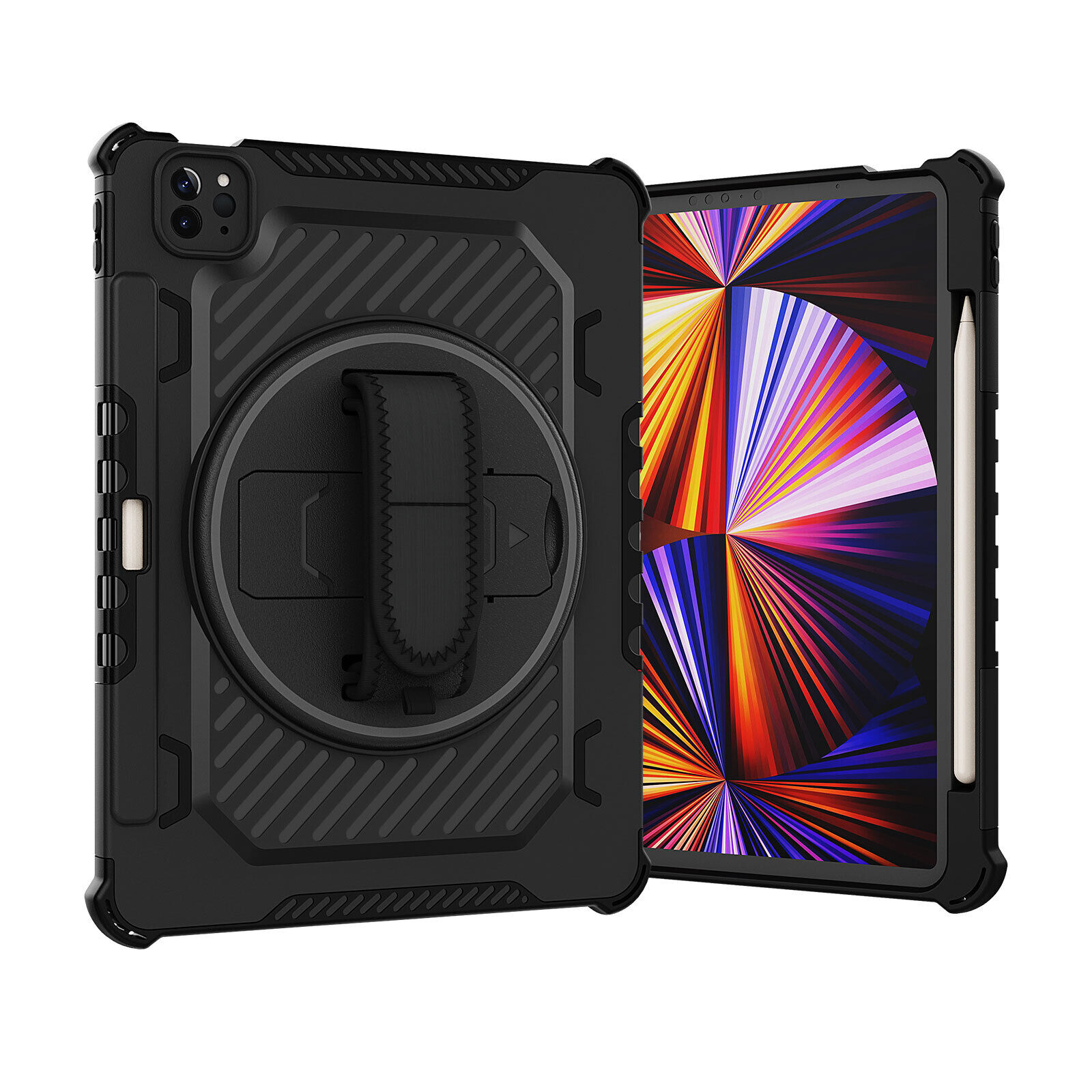 Shockproof Hybrid Armor Grip Hard Stand Pencil Holder Case Cover For Apple iPad