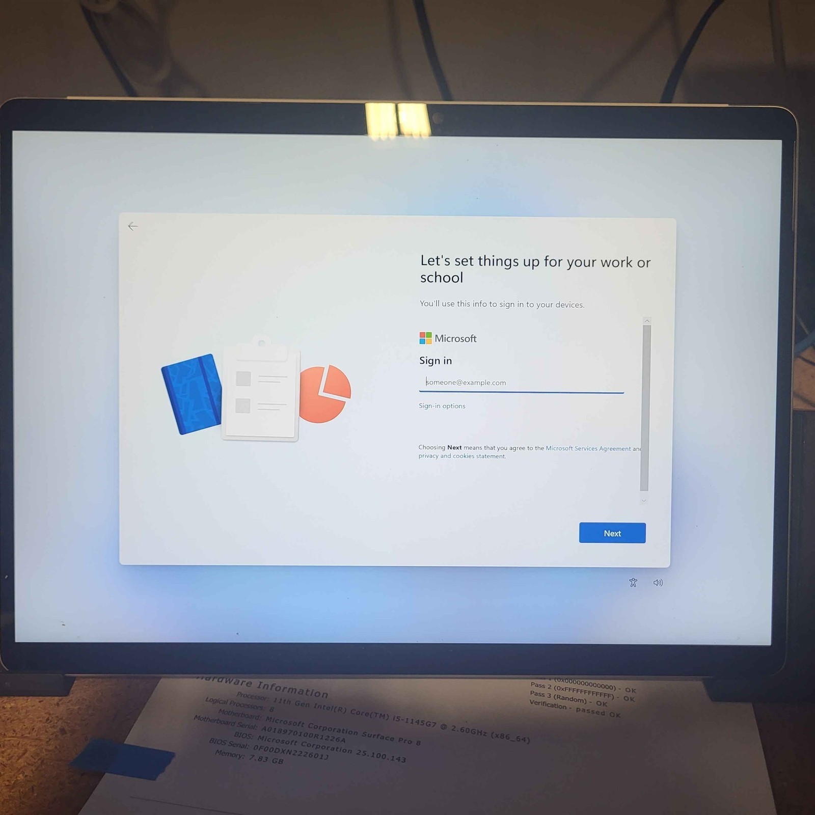 Microsoft Surface Pro 8 Tablet Intel Core i5-1145G7 2.6GHz 8GB 256GB SSD No PSU