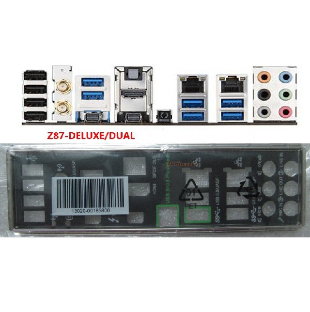 For Asus Z87-DELUXE/QUAD & Z87-DELUXE/DUAL Shield I/O IO Backplate Motherboard