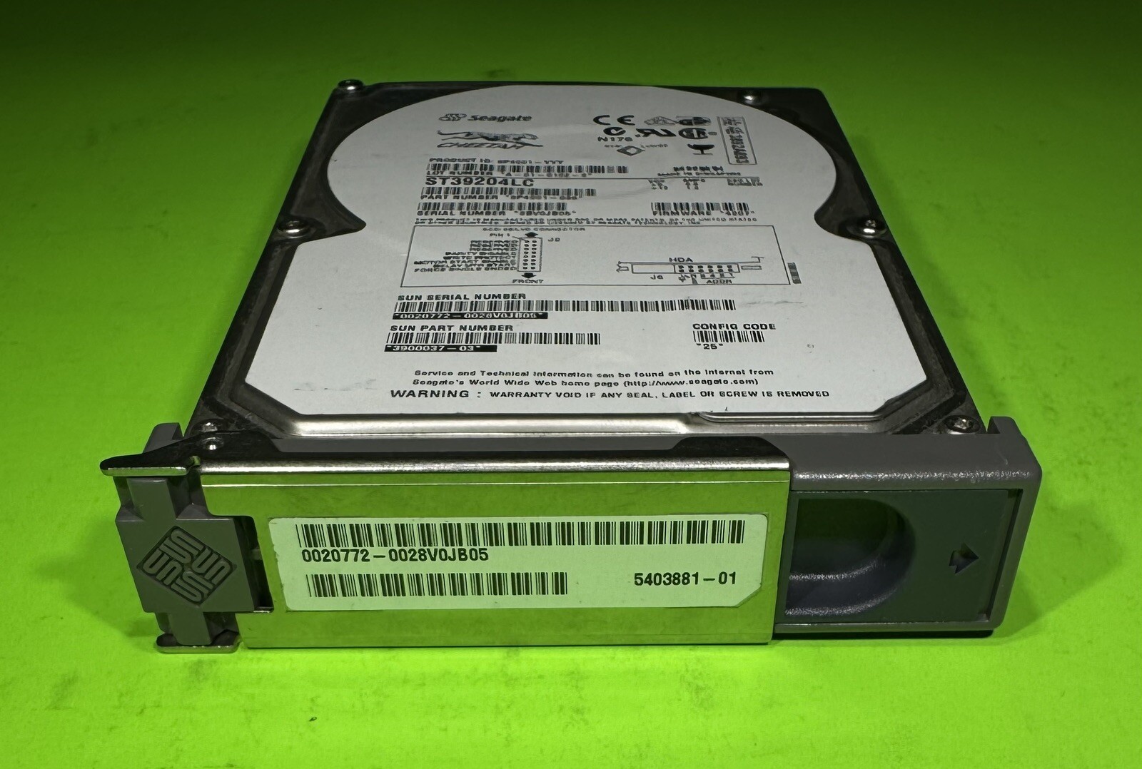 Sun 540-3881 9.1GB 3.5" 10000 RPM 80p Ultra-1 SCSI HDD w/SPUD Bracket, TESTED