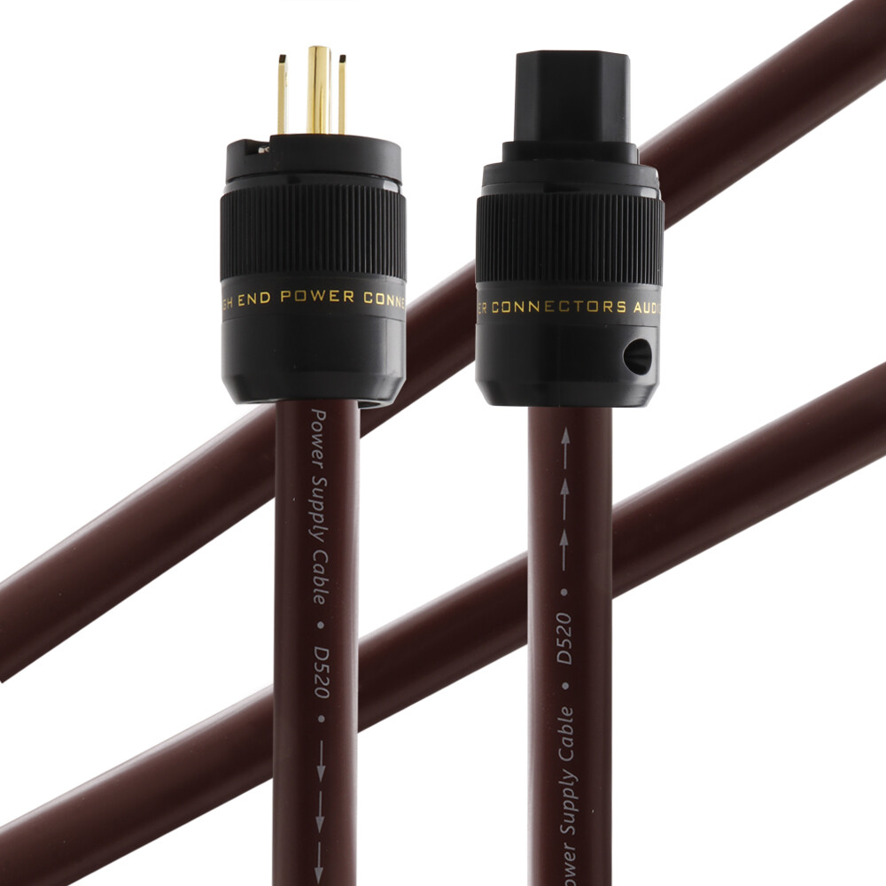 HIFI Audio AC Power Cable W/ Gold Plated EU US Power Plug Mains Supply Cable DIY