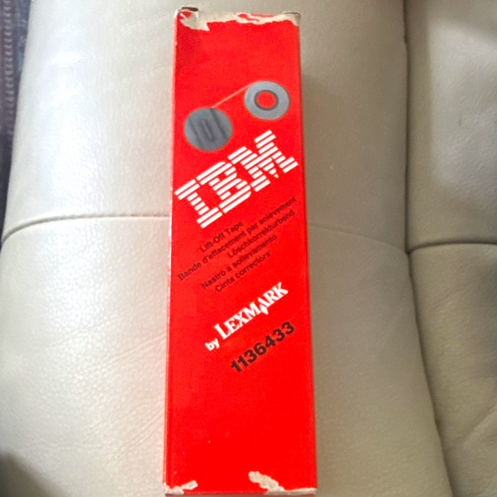 IBM Genuine/Original Lift-Off Tape Printer Ribbon Cartridge 1136433 White vtg 