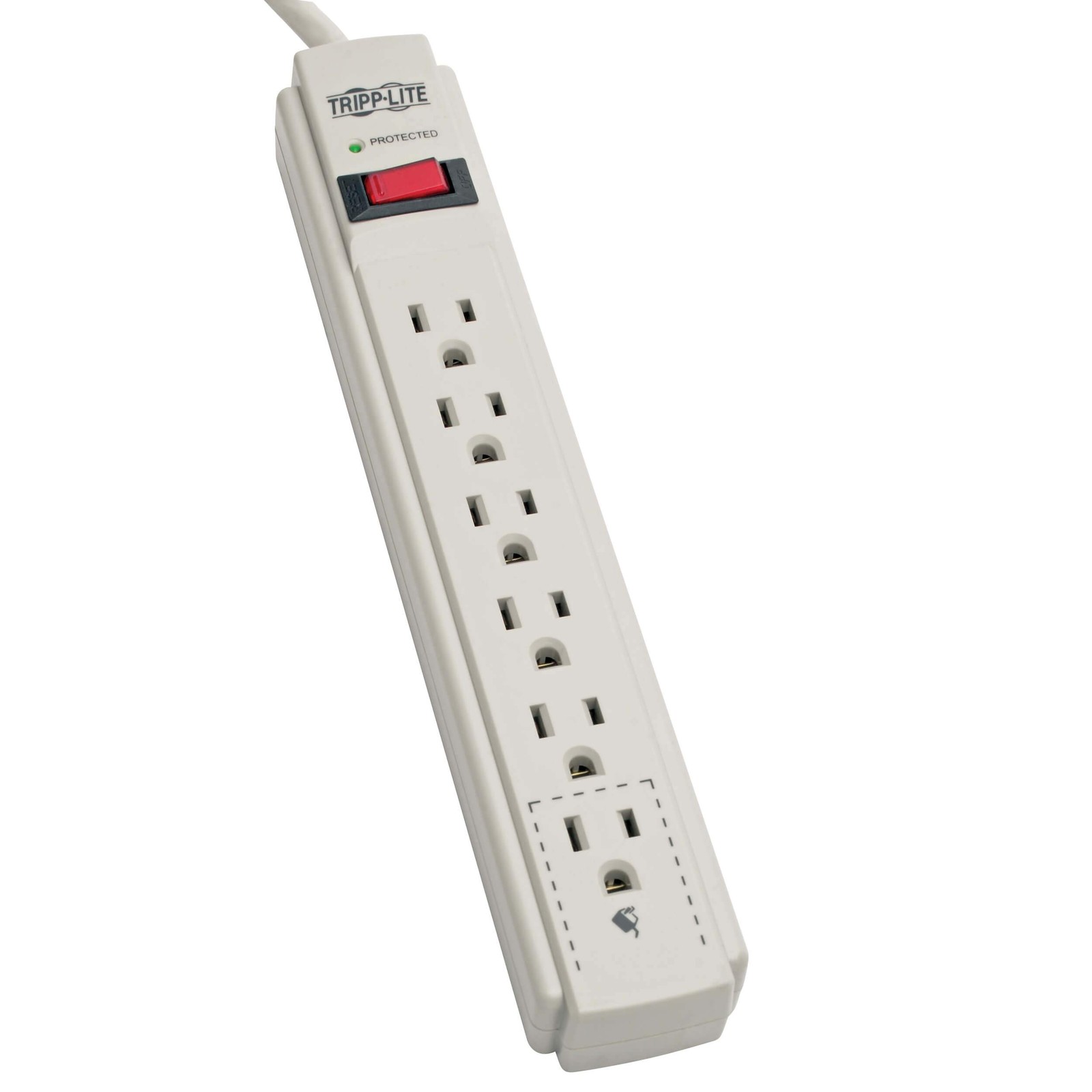 Tripp Lite TLP604 4Ft. 6-Outlet Surge Suppressor 4ft Cord, White 