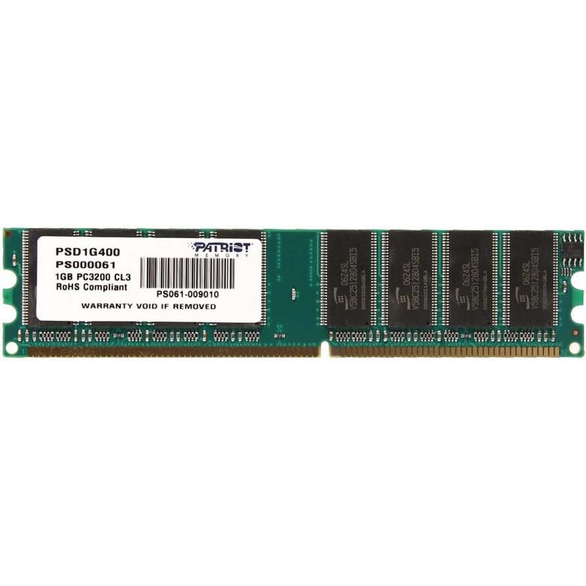 Patriot DDR1 1GB 400MHz PC3200 RAM Memory Module DDR DIMM Desktop Computer